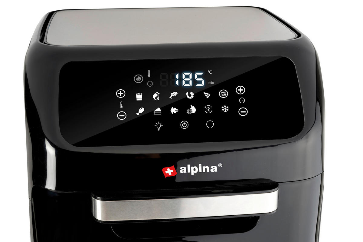 Alpina Heißluftfritteuse schwarz Kunststoff ca. 2 l Heißluftofen/-Fritteuse - schwarz (2,00l) - Alpina