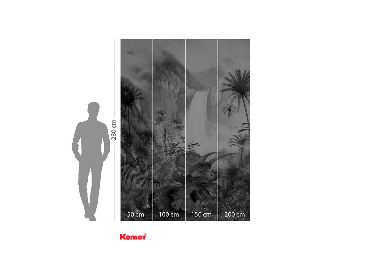 Komar Fototapete Jurassic Waterfall Dinos B/L: ca. 200x280 cm Jurassic Waterfall - (200,00/280,00cm) - Komar