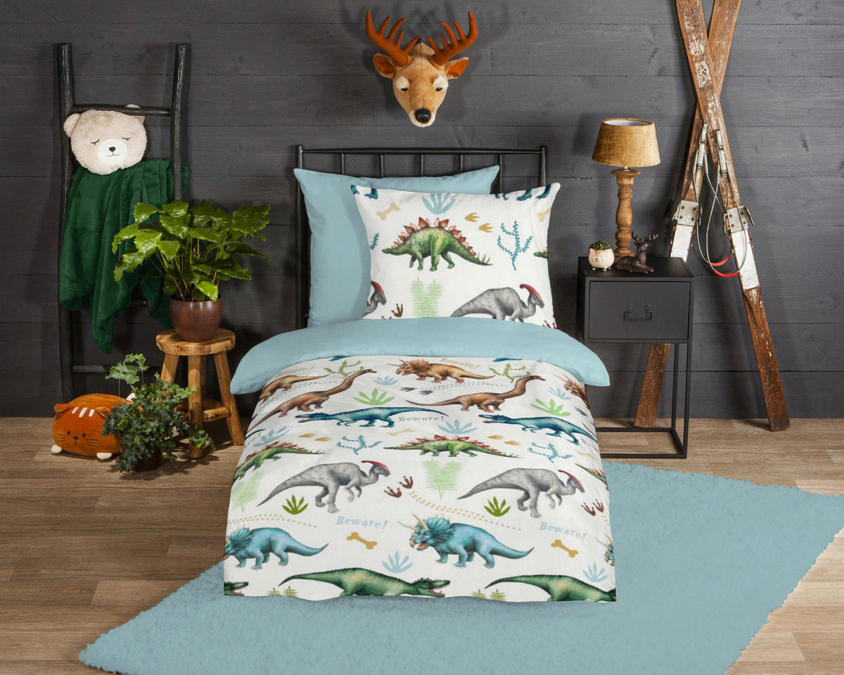 Baumwoll Bettwäsche Dino Flanell Dino - Multi (135,00/200,00cm) - Good Morning