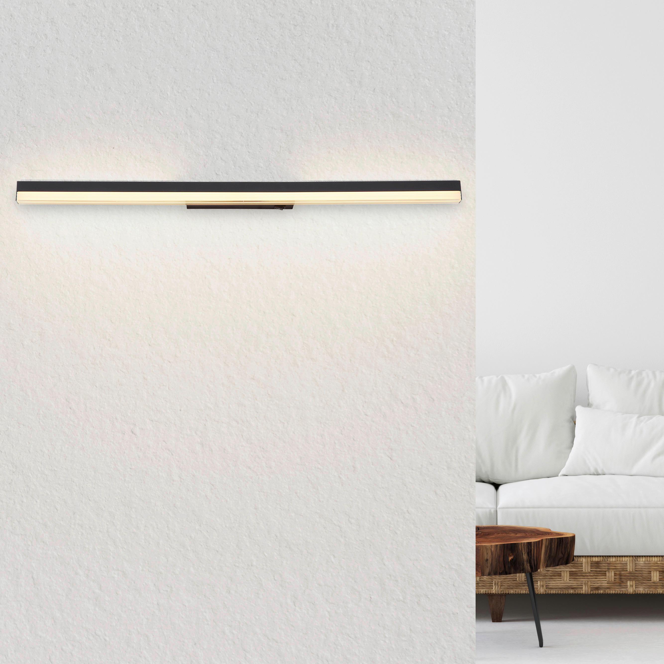 GLOBO LED-Wandleuchte Opal schwarz Metall Acryl B/H: ca. 80x4 cm SALLO - schwarz/Opal (80,00/4,00cm) - GLOBO