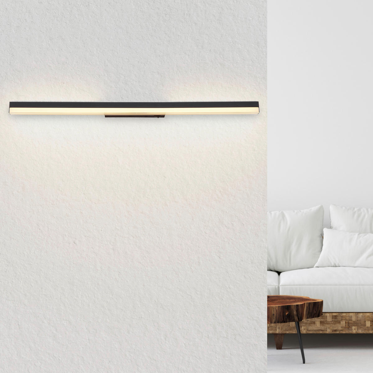 GLOBO LED-Wandleuchte Opal schwarz Metall Acryl B/H: ca. 80x4 cm SALLO - schwarz/Opal (80,00/4,00cm) - GLOBO