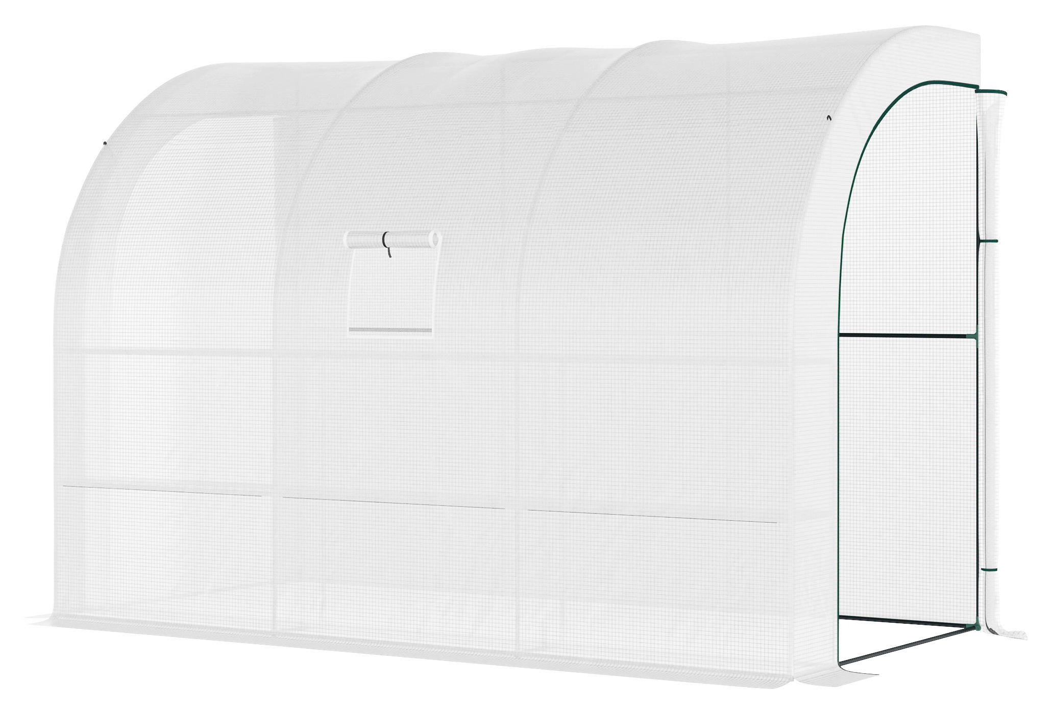 Outsunny Gewächshaus B/H/L: ca. 150x213x300 cm Gewächshaus - weiß (300,00/150,00/213,00cm) - Outsunny