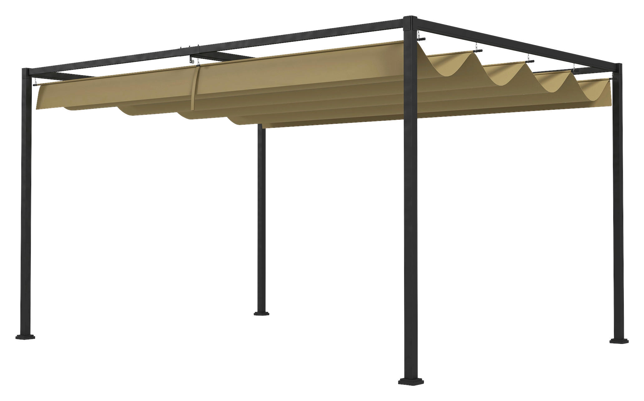 Outsunny Pergola khaki Polyester B/H/L: ca. 300x222x400 cm Pergola - khaki (400,00/300,00/222,00cm) - Outsunny