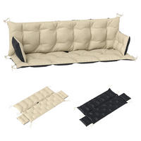 Outsunny Sitzkissen-Set beige Polyester B/H/L: ca. 110x8x180 cm Sitzkissen-Set - beige/schwarz (180,00/110,00/8,00cm) - Outsunny