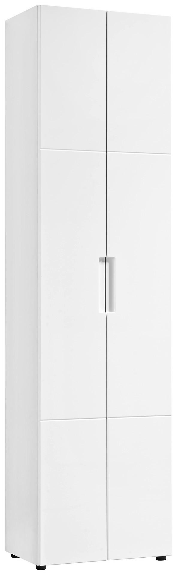Mehrzweckschrank Mailand 10 weiß weiß Hochglanz B/H/T: ca. 53x202x35 cm Mailand 10 - weiß (53,00/202,00/35,00cm)
