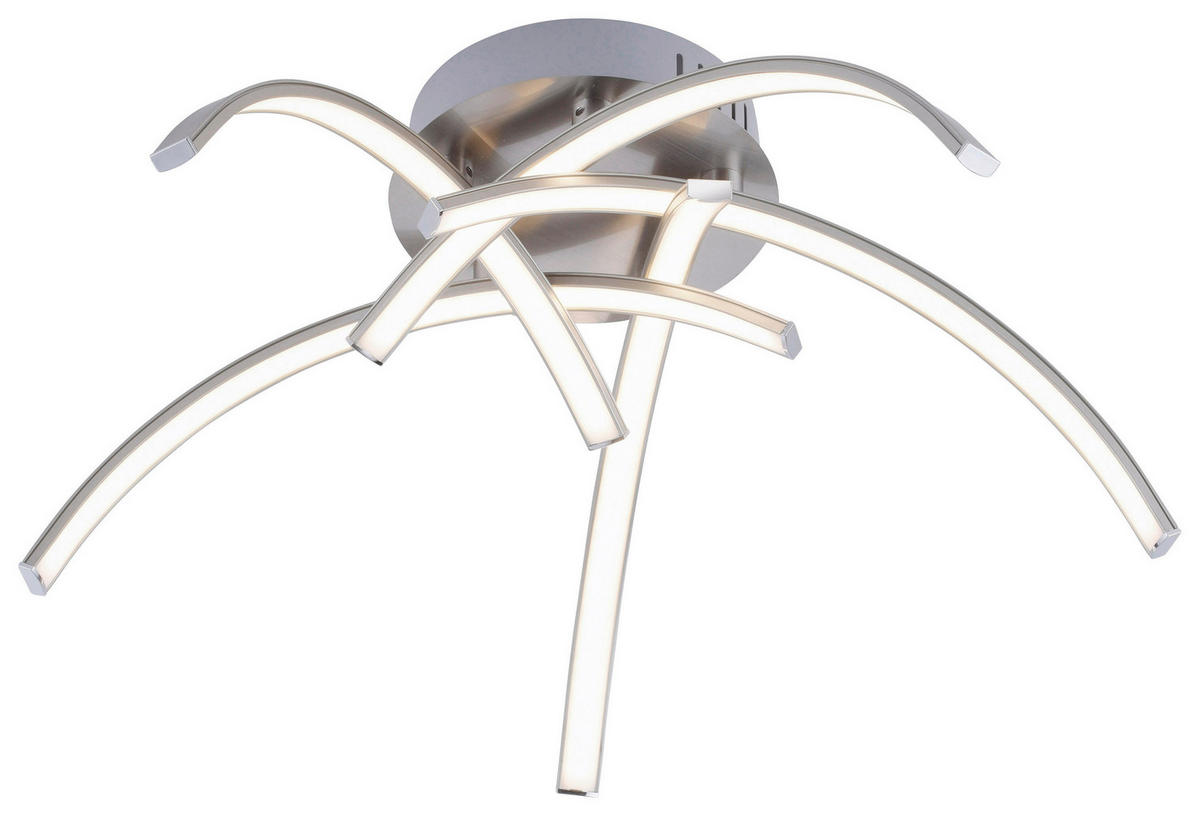 Just Light Deckenleuchte 15340-55 stahlfarbig Alu Eisen Kunststoff H/D: ca. 14x47 cm LED-Deckenleuchte_Valerie 5flg. - stahlfarbig (47,00/14,00cm) - Just Light