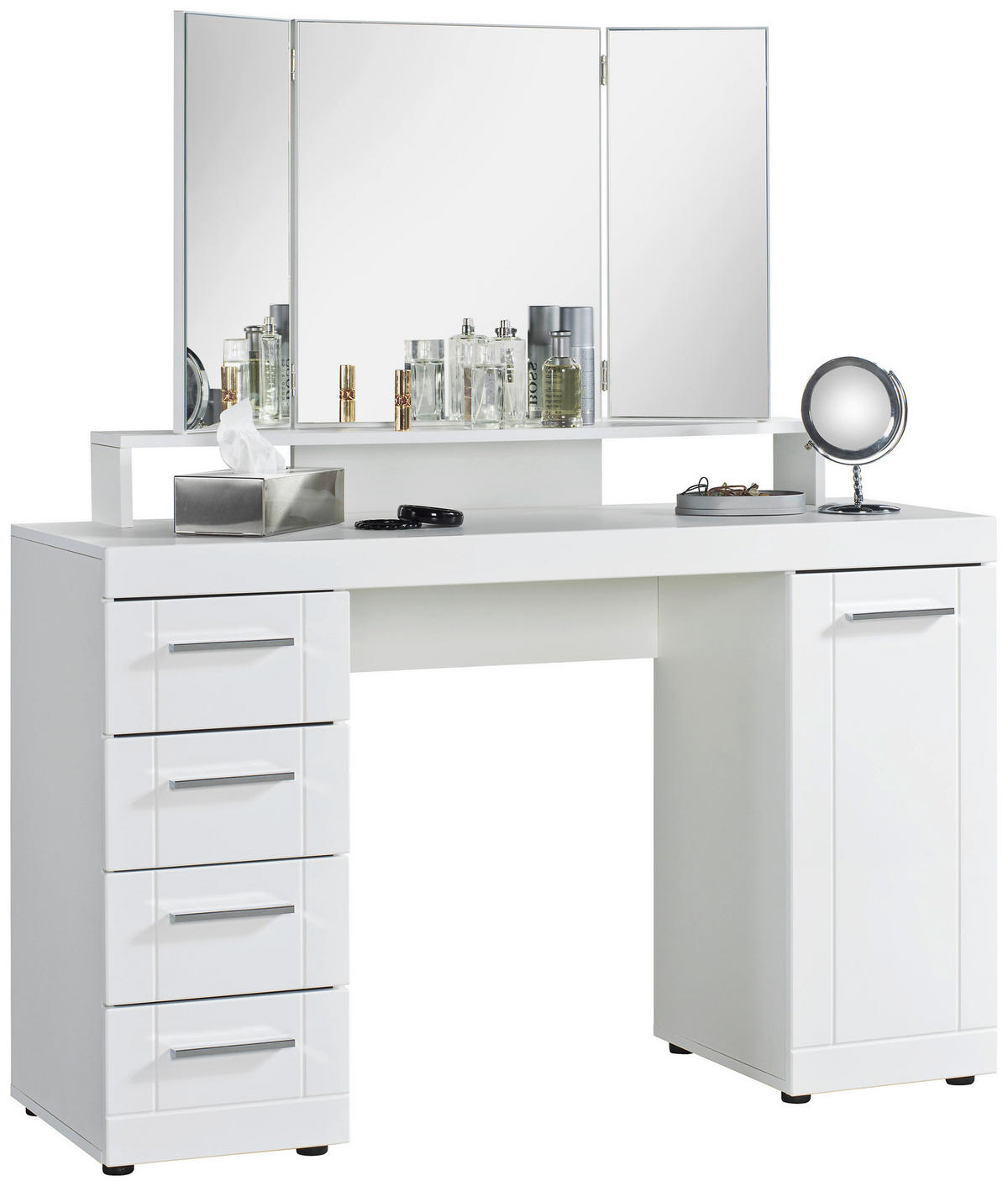 Schreibtisch Atlanta weiß weiß Hochglanz B/H/T: ca. 120x75x40 cm Atlanta - weiß (120,00/75,00/40,00cm)