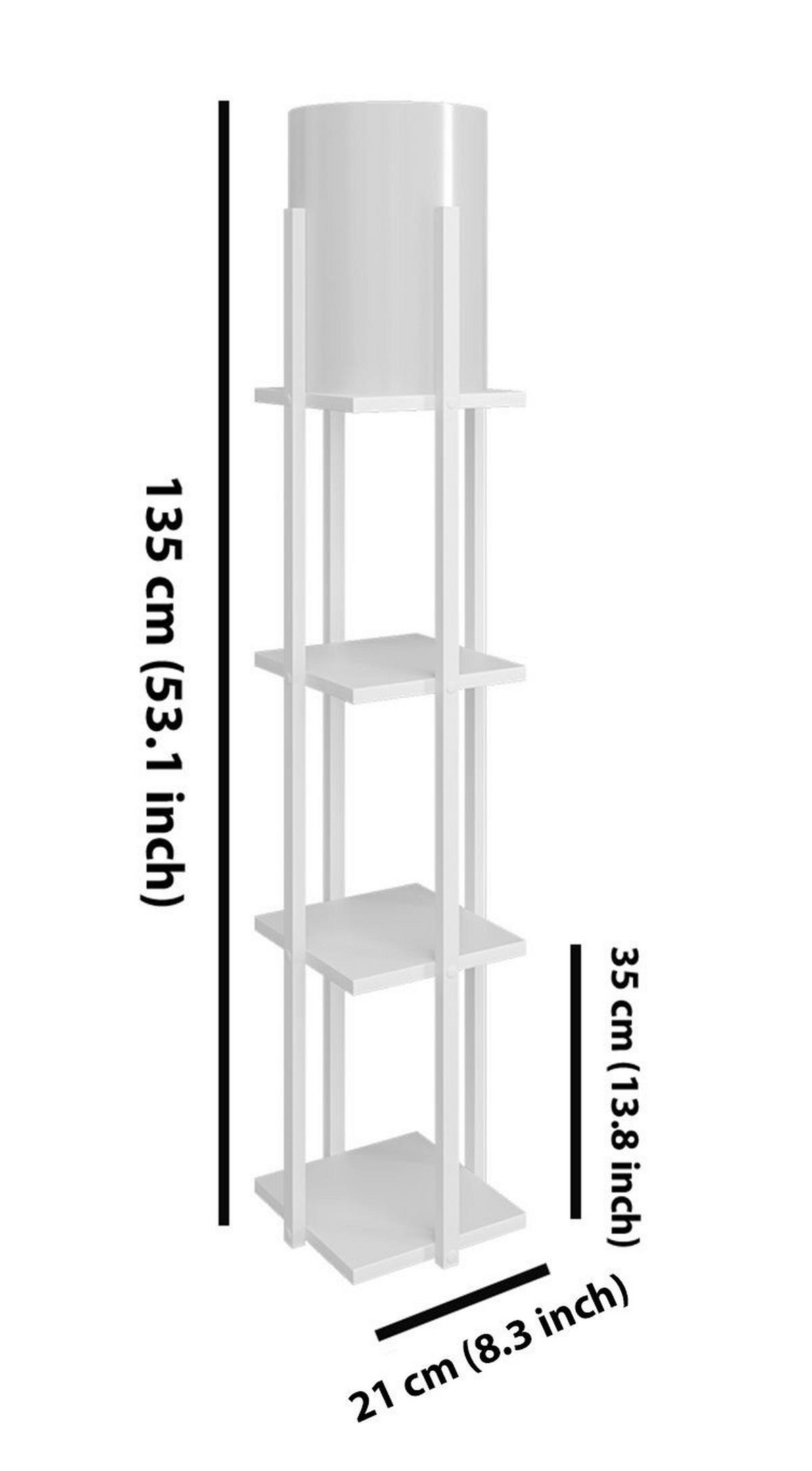 Opviq Stehleuchte natur weiß MDF B/H/L: ca. 21x135x21 cm E27 5 Brennstellen Nora - weiß/natur (21,00/21,00/135,00cm) - Opviq
