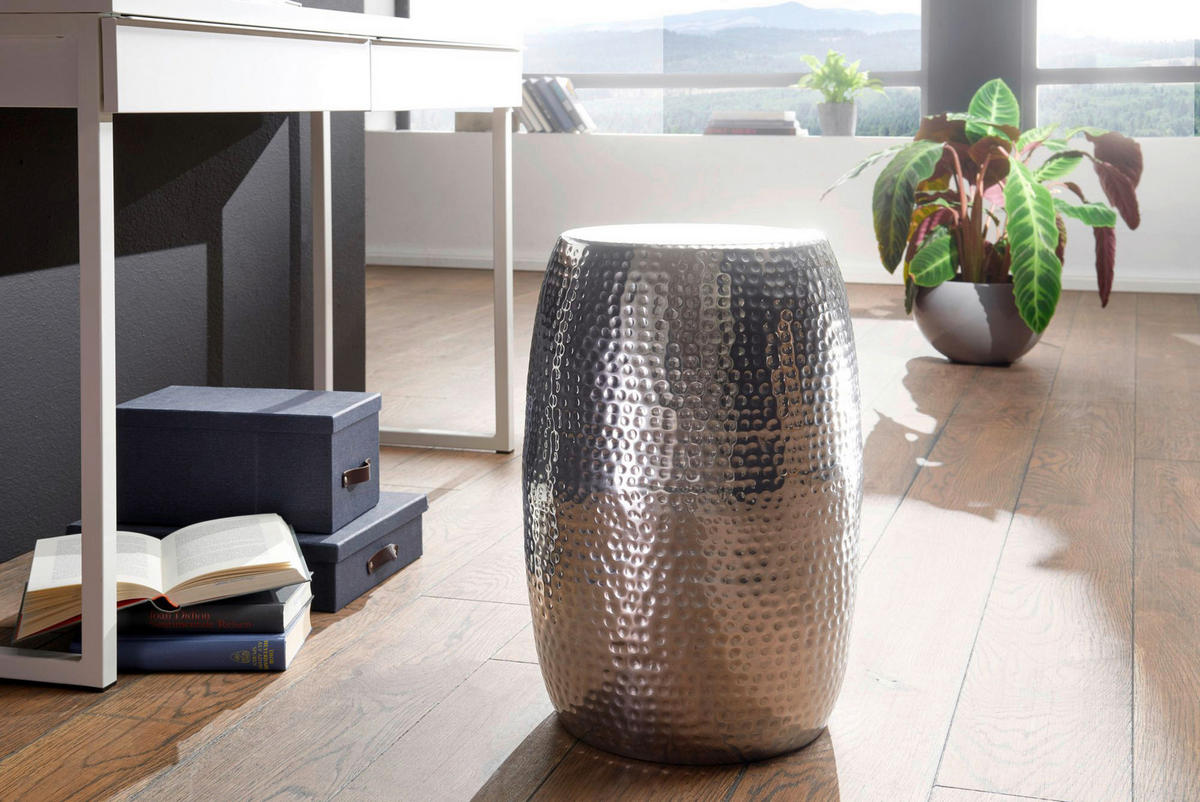 Beistelltisch silber Aluminium B/H/T: ca. 30x49,5x30 cm Beistelltisch - silber (30,00/49,50/30,00cm) - Wohnling