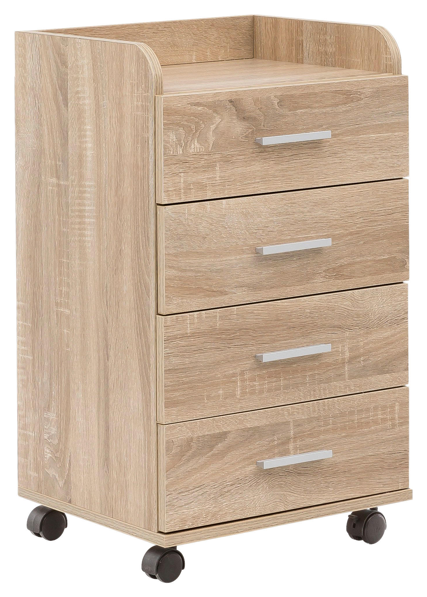 Rollcontainer braun Spanplatte B/H/T: ca. 40x70,5x33 cm Rollcontainer - braun (40,00/70,50/33,00cm) - Wohnling