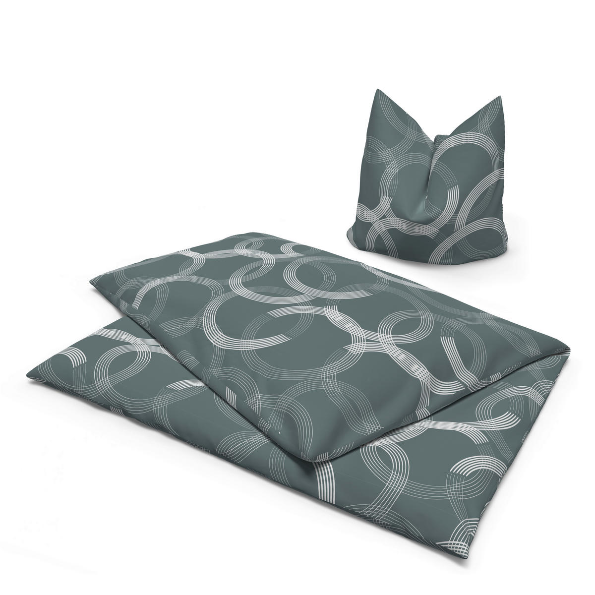 Microfaser Bettwäsche Bettwäsche_Microfaser Kreise - grau (135,00/200,00cm)