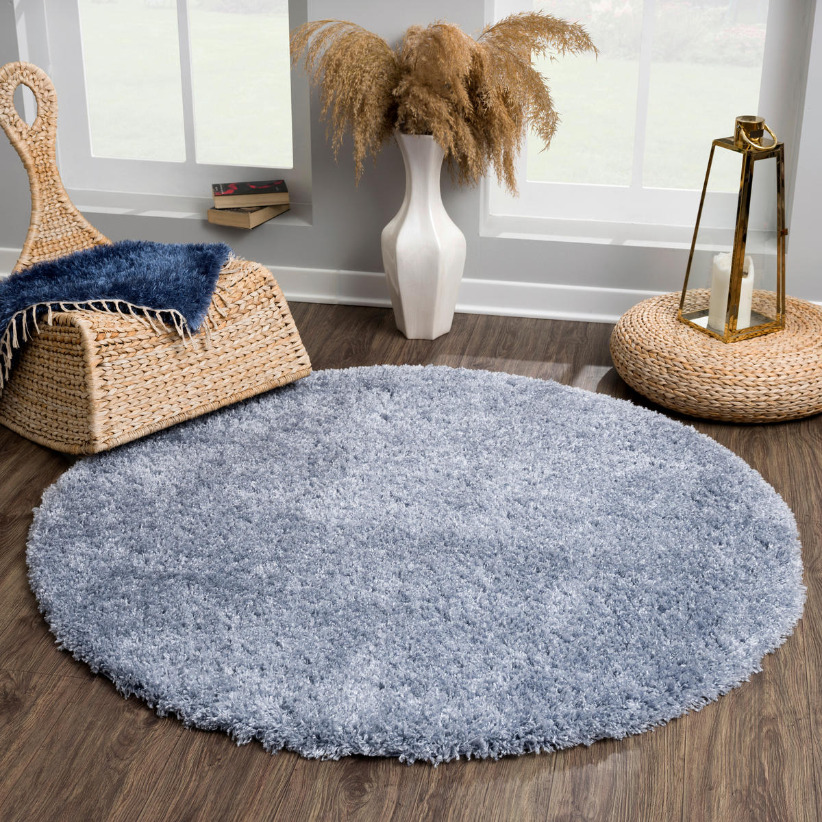 Sanat Teppich Porto blau B/L: ca. 150x150 cm Porto - blau (150,00/150,00cm) - Sanat