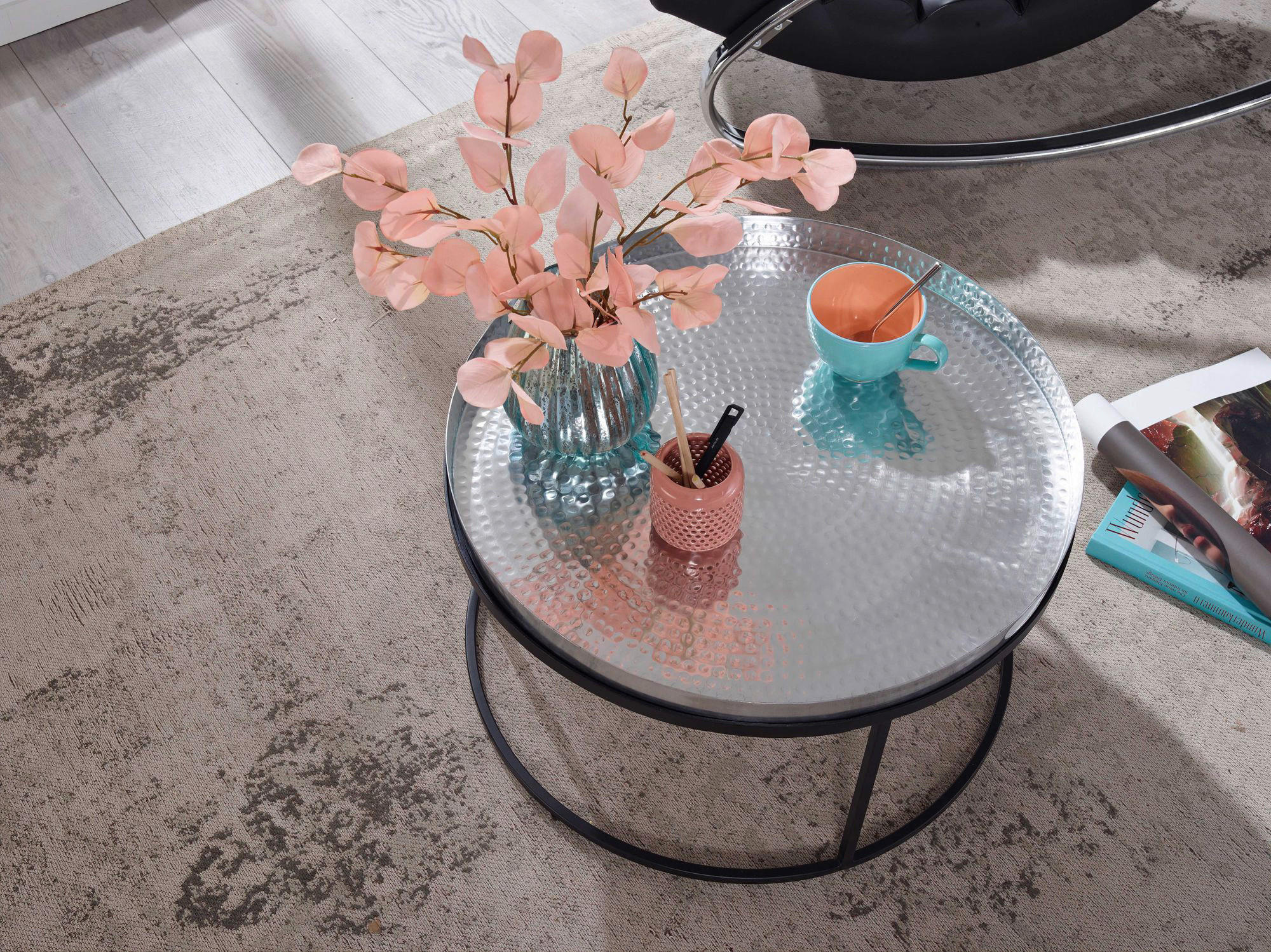 Thumbnail - Wohnling Couchtisch silber B/H/T: ca. 62x36x62 cm