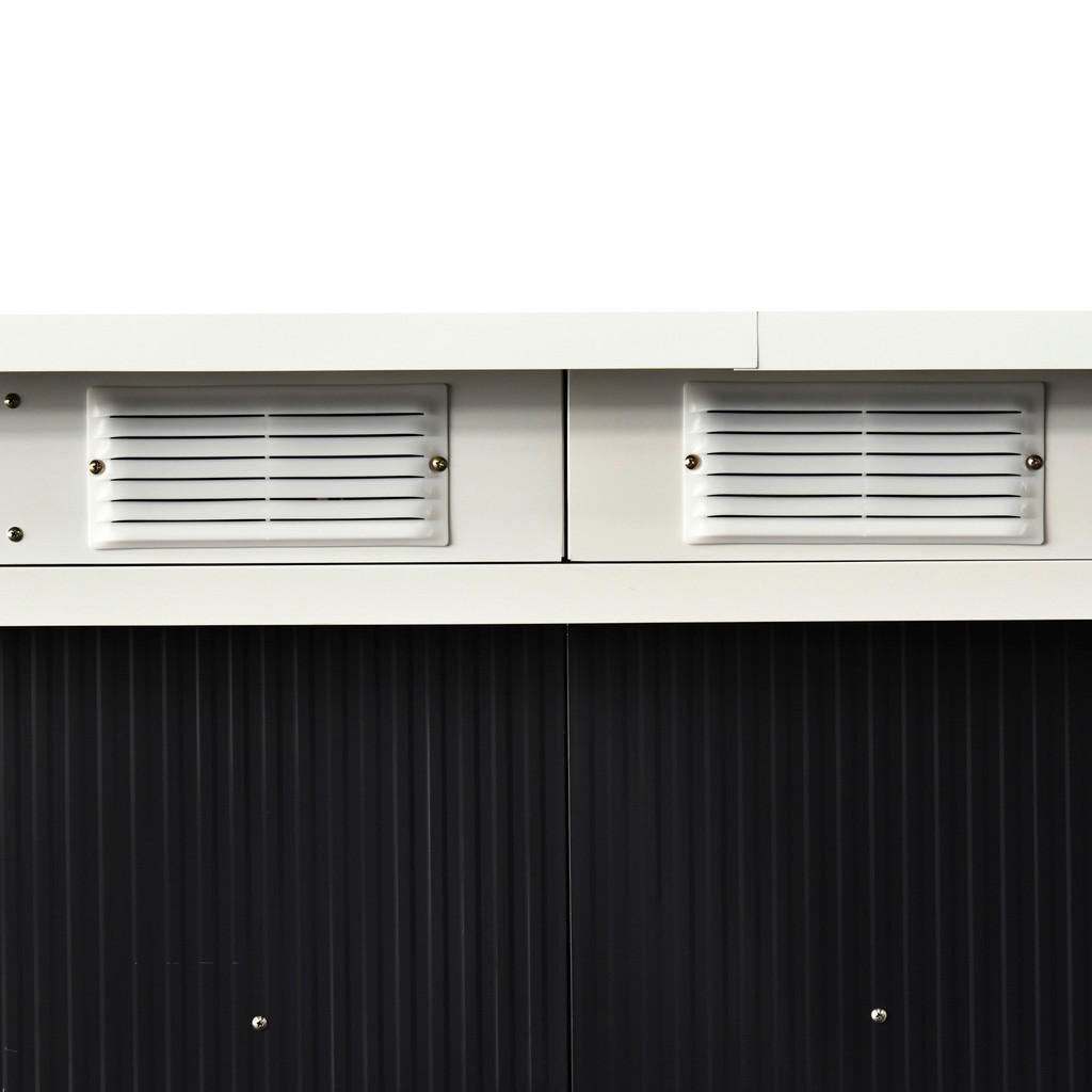 Outsunny Gartenschrank dunkelgrau Stahl ... Outsunny Gartenschrank dunkelgrau Stahl ...