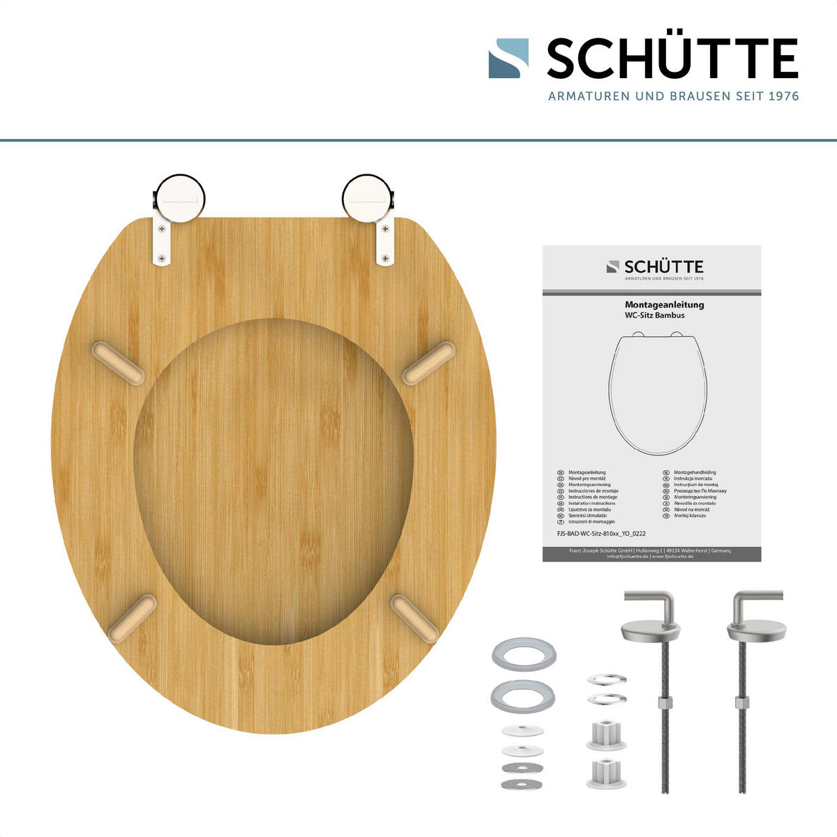 WC-Sitz NATURAL BAMBOO natur Bambus B/H/T: ca. 37,2x5,5x42,5 cm NATURAL BAMBOO - natur (37,20/5,50/42,50cm) - SCHÜTTE