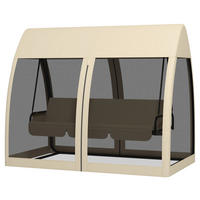 Outsunny Hollywoodschaukel kaffee Metall B/H/L: ca. 140x197x240 cm Hollywoodschaukel - kaffee (240,00/140,00/197,00cm) - Outsunny