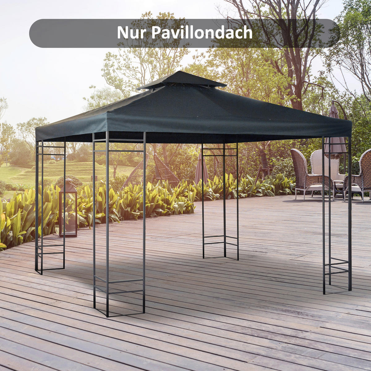 Outsunny Ersatzdach für Pavillon Ersatzdach_für_Pavillon - grau (300,00/300,00/18,00cm) - Outsunny