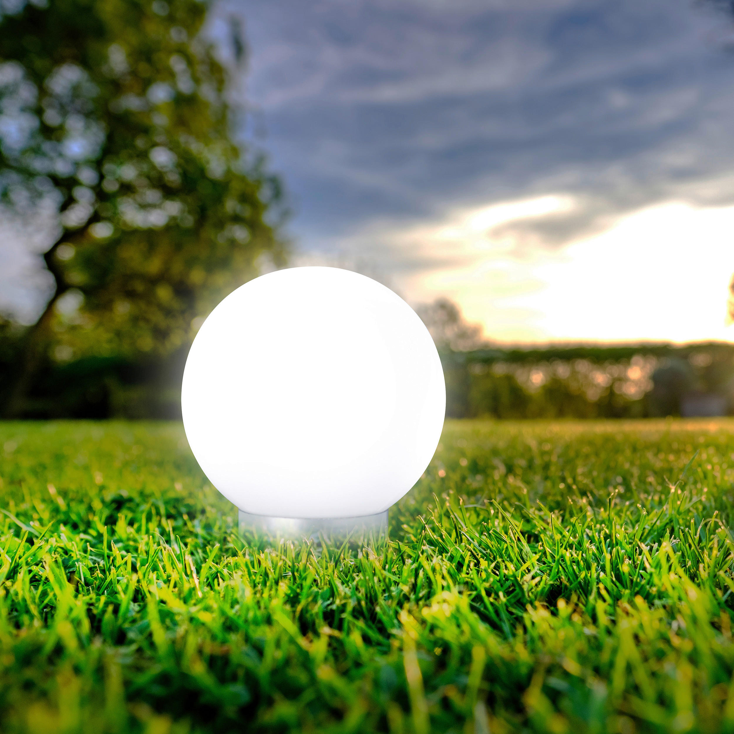 Thumbnail - LED-Kugelerdspieß weiß Kunststoff D: ca. 15 cm