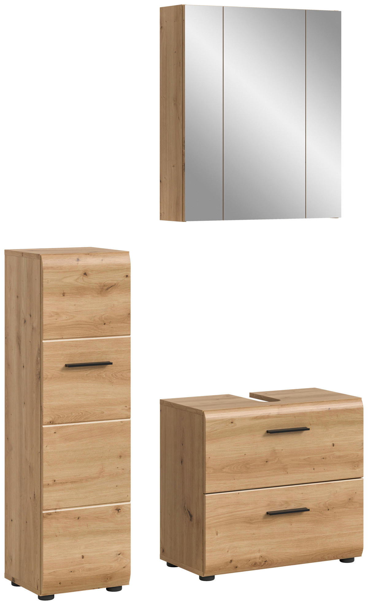 Badezimmer-Set Ice Artisan Oak Nachbildung B/H/T: ca. 105x185x30 cm Ice - (105,00/185,00/30,00cm) - xonox.home