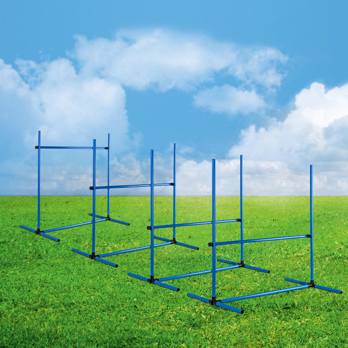 HI Agility Hürdenset blau Kunststoff B/H/L: ca. 65x95x95 cm Agility_Hürdenset_4erSet - blau (95,00/65,00/95,00cm) - HI