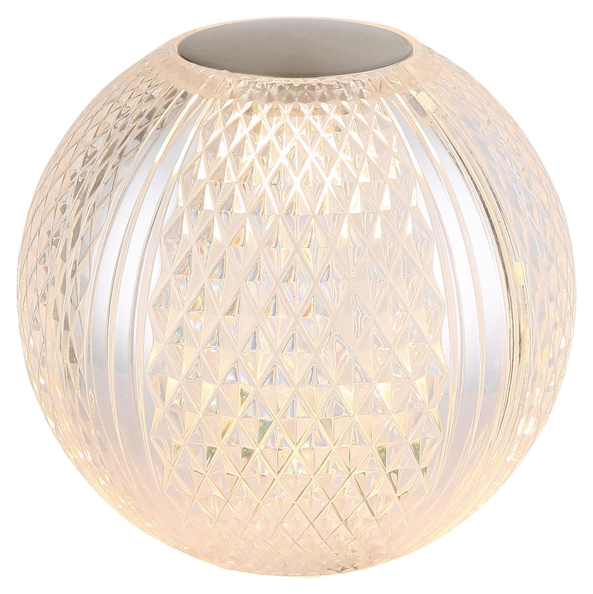 GLOBO LED-Tischleuchte klar nickel matt schwarz Kunststoff H/D: ca. 11,2x12 cm 1 Brennstellen AIDA - klar/nickel matt (12,00/11,20cm) - GLOBO