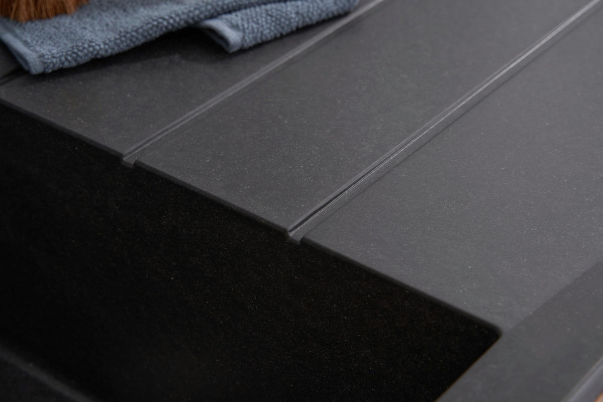 Respekta Einbauspüle Alineo 100 x 50 S schwarz Quarzolite B/H/T: ca. 100x21x50 cm Alineo 100 x 50 S - schwarz (100,00/21,00/50,00cm) - Respekta