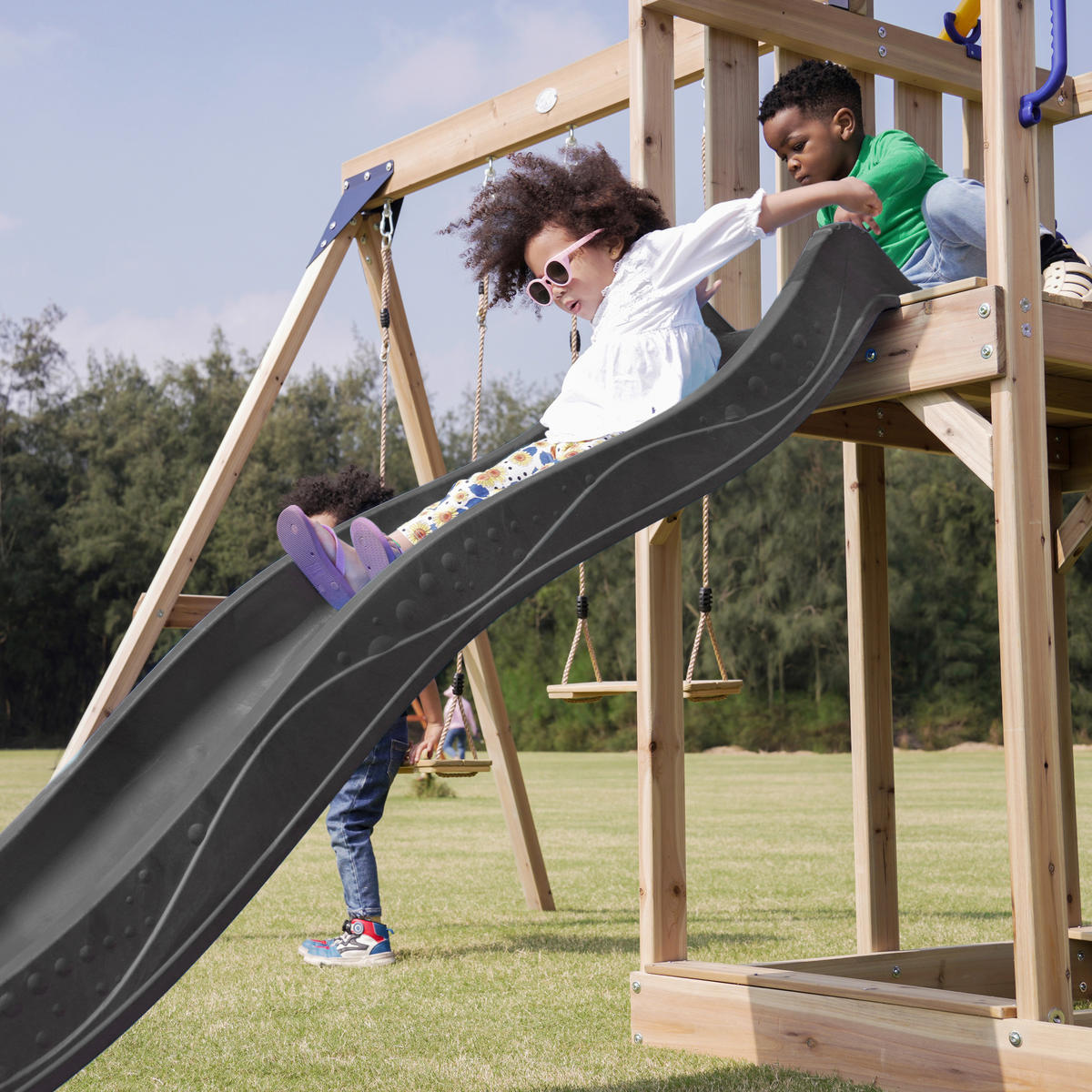 AXI Spielturm Moos braun B/H/L: ca. 342x267x375 cm Moos - braun/grau (375,00/342,00/267,00cm) - AXI