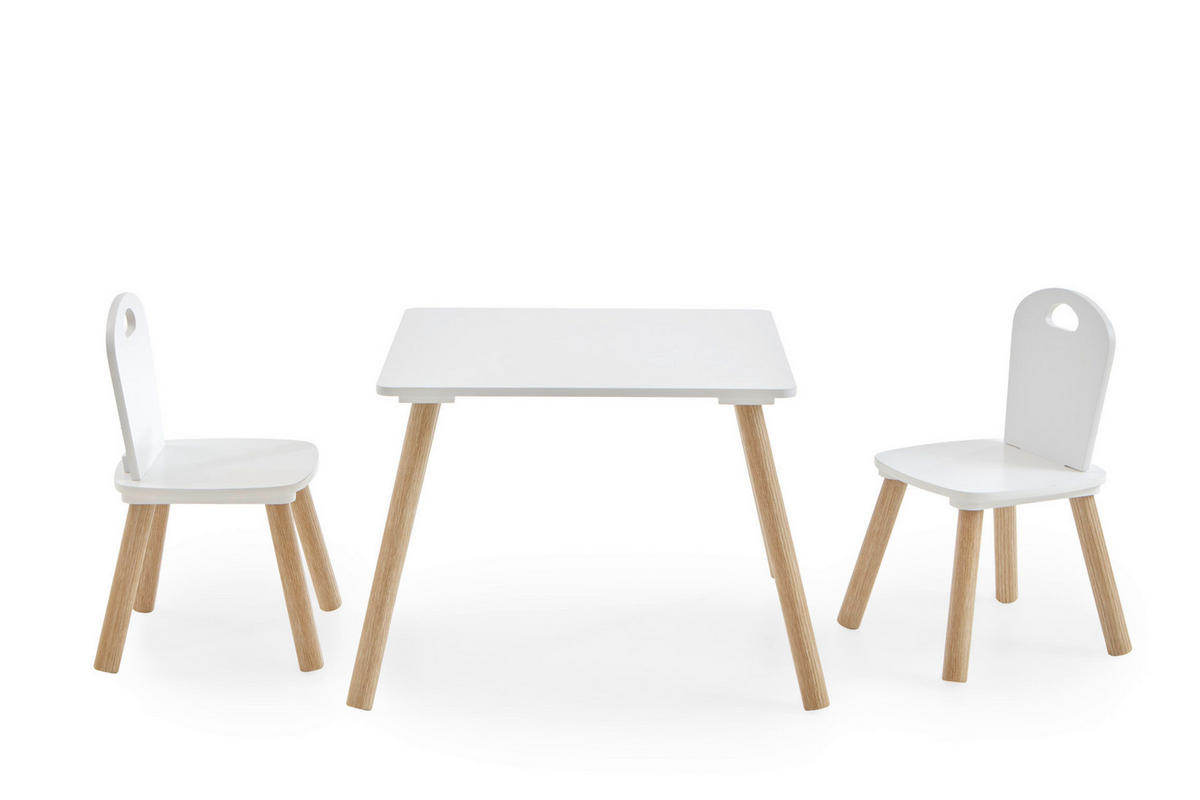 Kindermöbel-Set 3er Set Pinie Nachbildung weiß B/H/T: ca. 55x43x55 cm 3er Set - weiß (55,00/43,00/55,00cm) - xonox.home