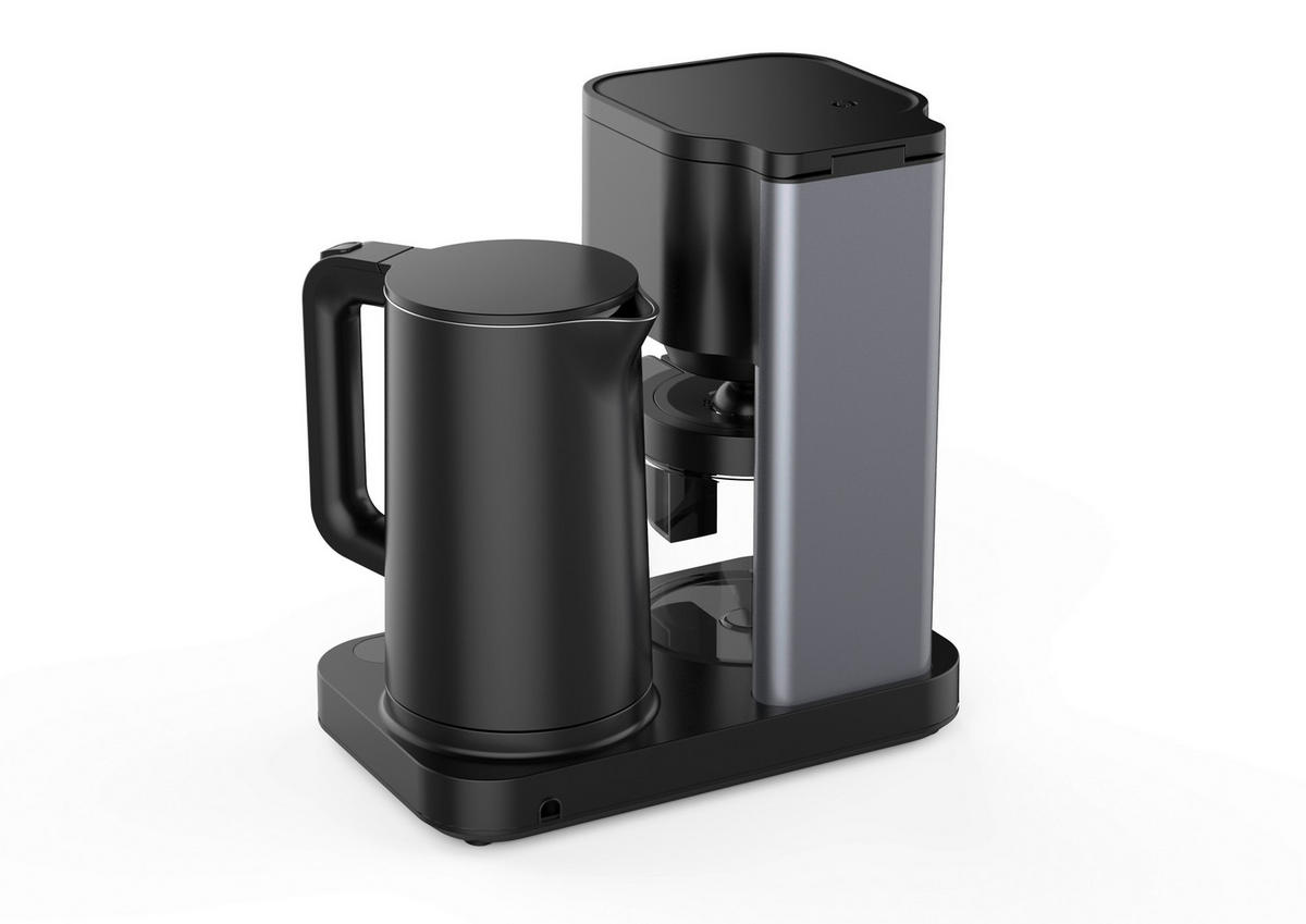WKM 2 in 1 Kaffeemaschine und Wasserkocher KWK-1600 schwarz Kunststoff Glas Kaffeemaschine/u.Wasserkocher_2in1 - schwarz - WKM