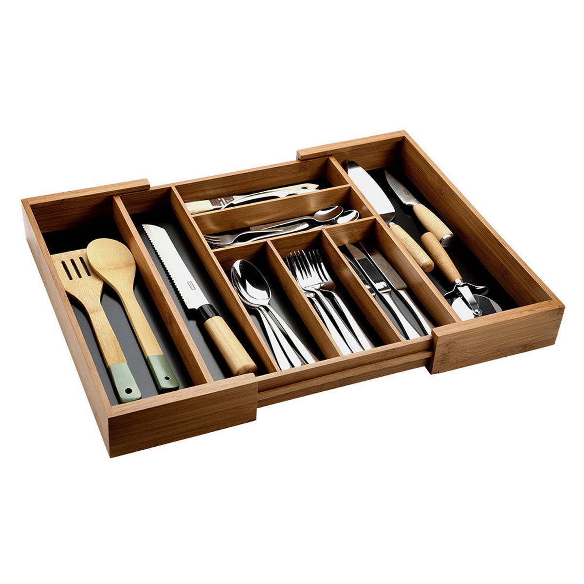 Kesper Besteckkasten braun Bambus B/H/L: ca. 43x6x34 cm Besteckkasten - braun (34,00/43,00/6,00cm) - Kesper