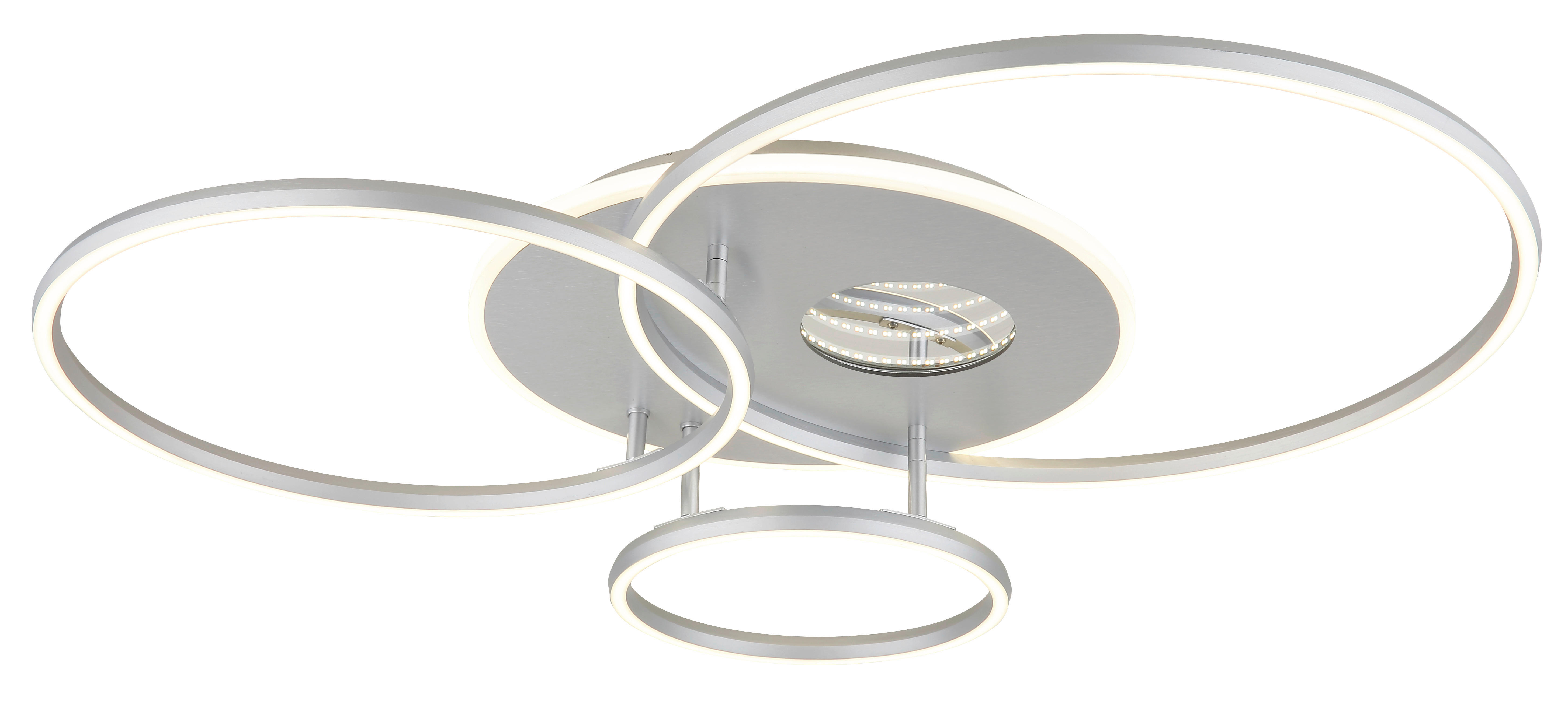 GLOBO Deckenleuchte Opal silber Acryl Aluminium Kunststoff B/H/L: ca. 70x13x90 cm 1 Brennstellen Invertina - Opal/silber (90,00/70,00/13,00cm) - GLOBO