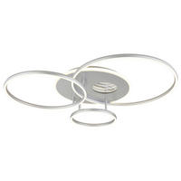 GLOBO Deckenleuchte Opal silber Acryl Aluminium Kunststoff B/H/L: ca. 70x13x90 cm 1 Brennstellen Invertina - Opal/silber (90,00/70,00/13,00cm) - GLOBO