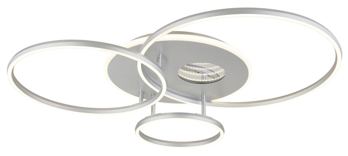 GLOBO Deckenleuchte Opal silber Acryl Aluminium Kunststoff B/H/L: ca. 70x13x90 cm 1 Brennstellen Invertina - Opal/silber (90,00/70,00/13,00cm) - GLOBO