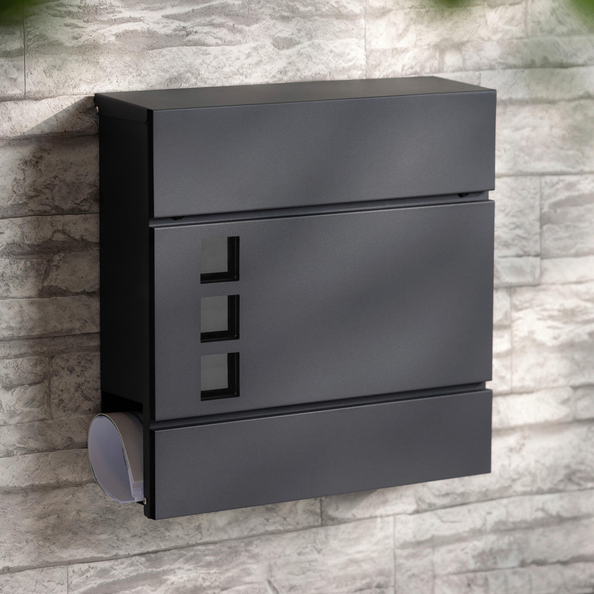 Briefkasten schwarz B/H/L: ca. 15,5x42x42,5 cm Briefkasten - schwarz (42,50/15,50/42,00cm)