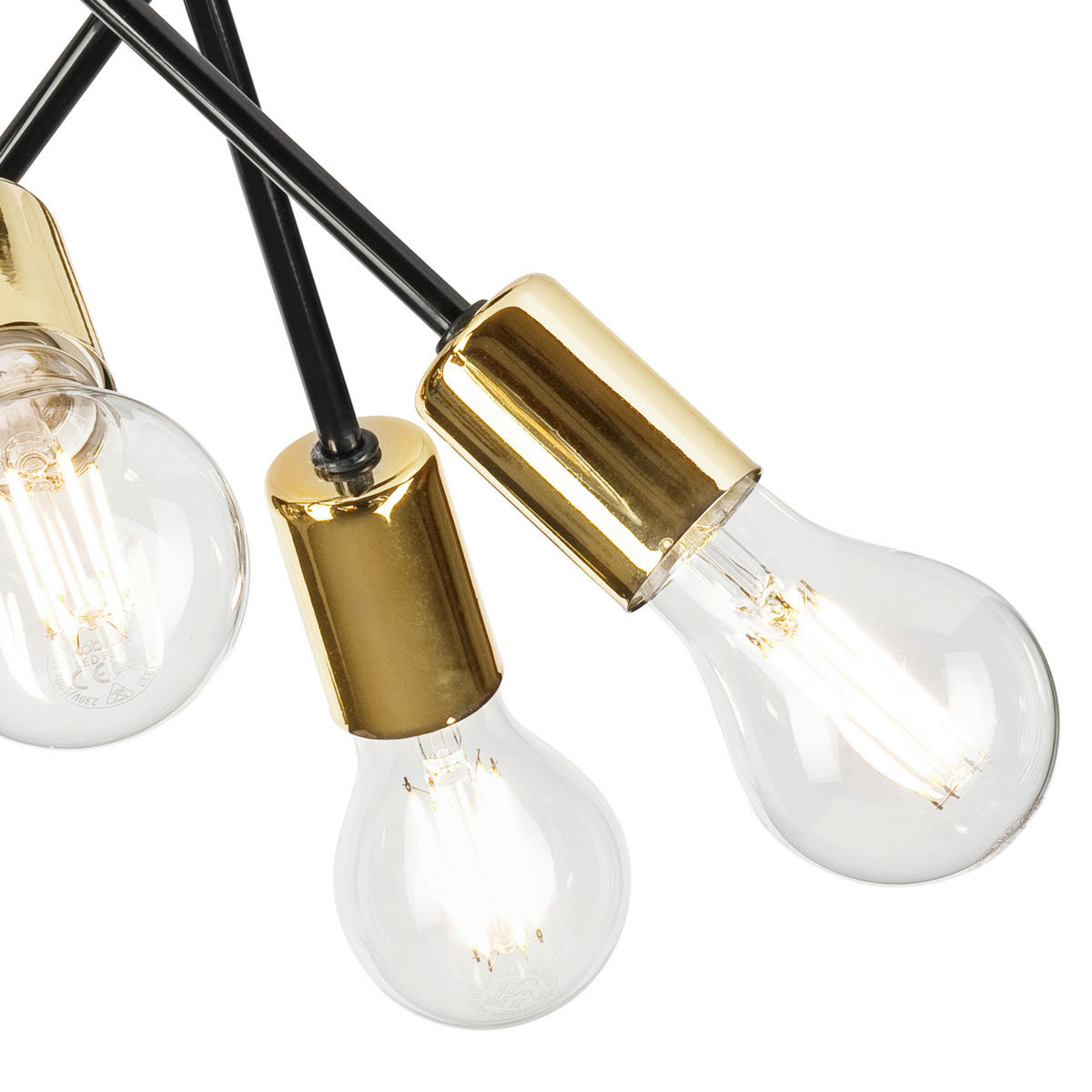 Lamkur Deckenleuchte gold Stahl B/H/L: ca. 36x34x36 cm E27 5 Brennstellen PRIYA - gold (36,00/36,00/34,00cm) - Lamkur