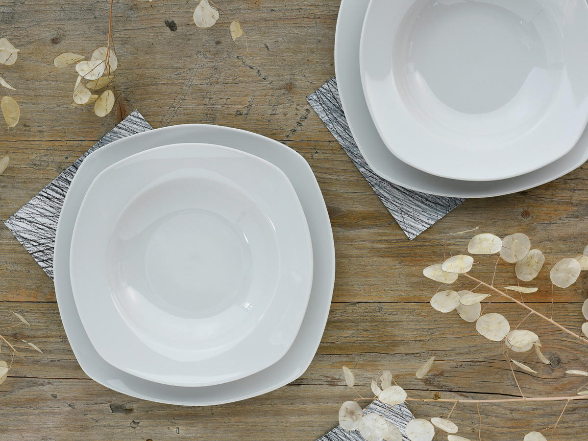CreaTable Tafelservice Amelie weiß Porzellan 12 tlg. Amelie - weiß (0,00cm) - CreaTable