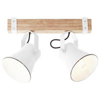 Brilliant Spotbalken 82129/05 weiß natur Metall Holz B/H/T: ca. 40x24x17 cm E27 2 Brennstellen Plow - weiß/natur (40,00/24,00/17,00cm) - Brilliant