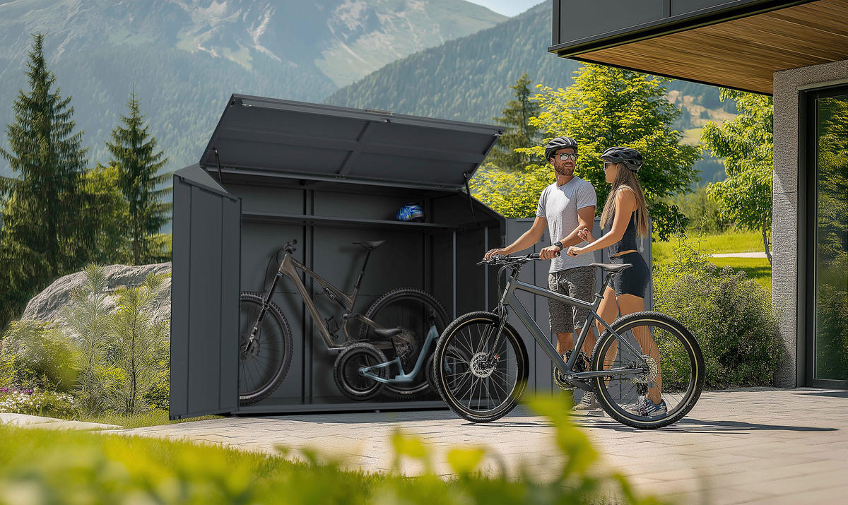 Westmann Fahrradgarage Linea anthrazit B/H/L: ca. 200x154x100 cm Linea - anthrazit (100,00/200,00/154,00cm) - Westmann