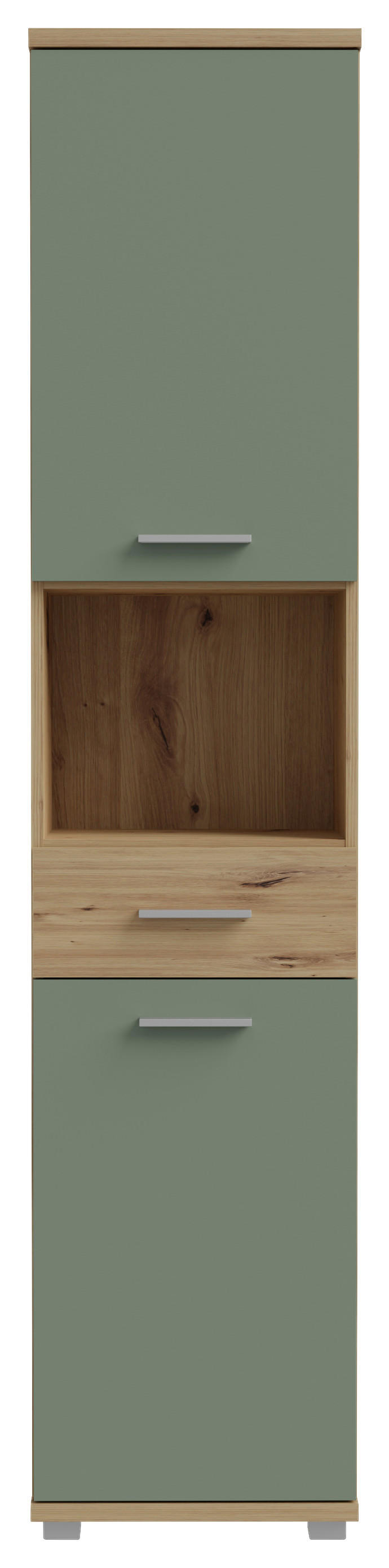 Hochschrank  Eiche Artisan Nachbildung salbei B/H/T: ca. 40x184x29 cm Champ_Hochschrank CMPS712-M934 - Eiche/salbei (40,00/184,00/29,00cm)