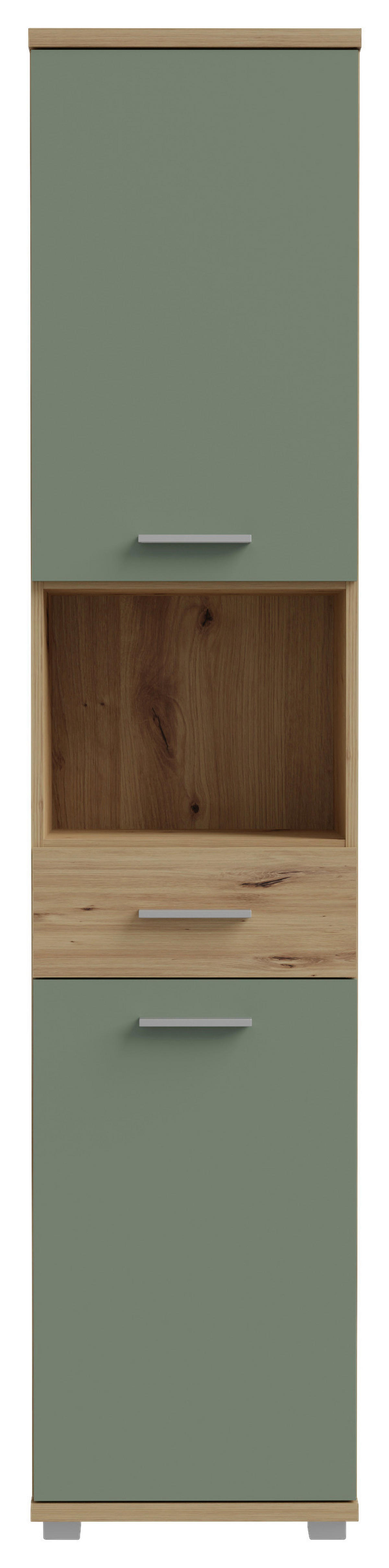 Hochschrank  Eiche Artisan Nachbildung salbei B/H/T: ca. 40x184x29 cm Champ_Hochschrank CMPS712-M934 - Eiche/salbei (40,00/184,00/29,00cm)