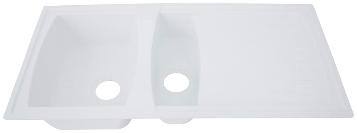 Respekta Einbauspüle Boston 100 x 50 W weiß Mineralite B/H/T: ca. 100x20x50 cm Boston 100 x 50 W - weiß (100,00/20,00/50,00cm) - Respekta