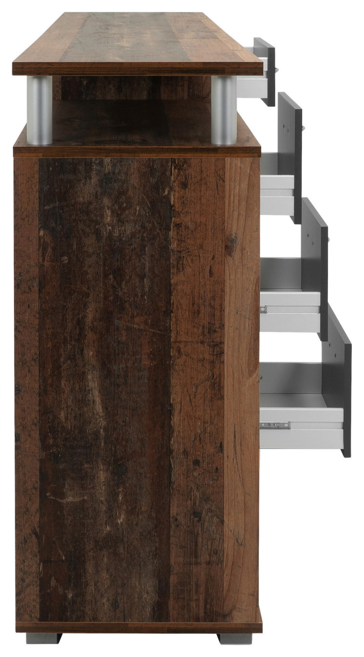 Sideboard Maximo Old Wood Nachbildung anthrazit B/H/T: ca. 208x94x38 cm Maximo - anthrazit (208,00/94,00/38,00cm)