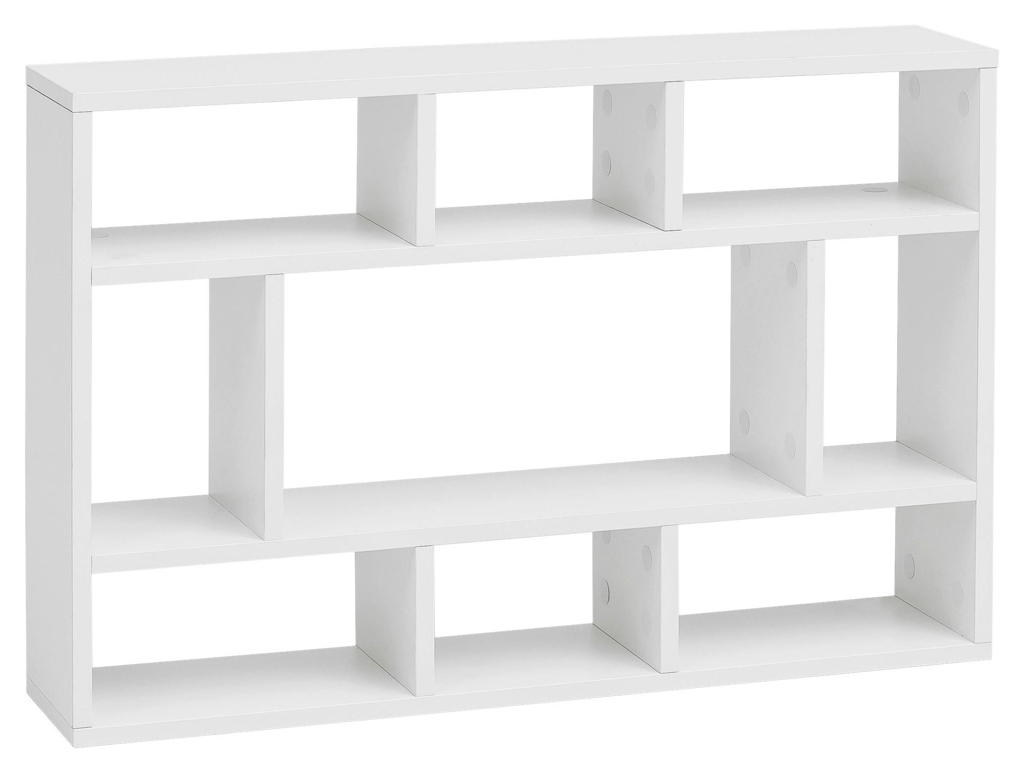 Wandregal weiß B/H/T: ca. 75x51x16 cm Wandregal - weiß (75,00/51,00/16,00cm) - Wohnling