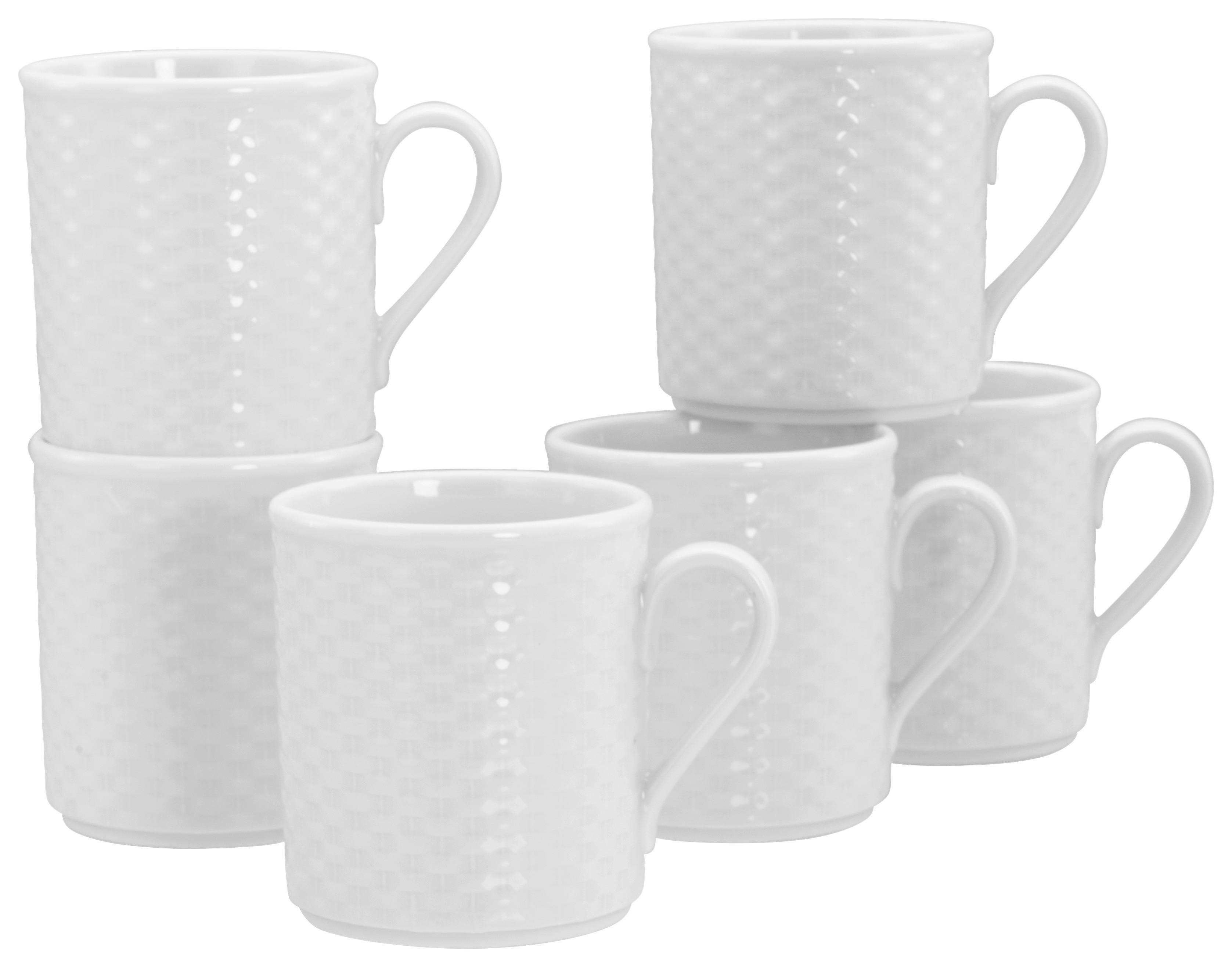 CreaTable Kaffeebecher Polo weiß Porzellan 6 tlg. Polo - weiß - CreaTable