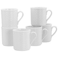 CreaTable Kaffeebecher Polo weiß Porzellan 6 tlg. Polo - weiß - CreaTable
