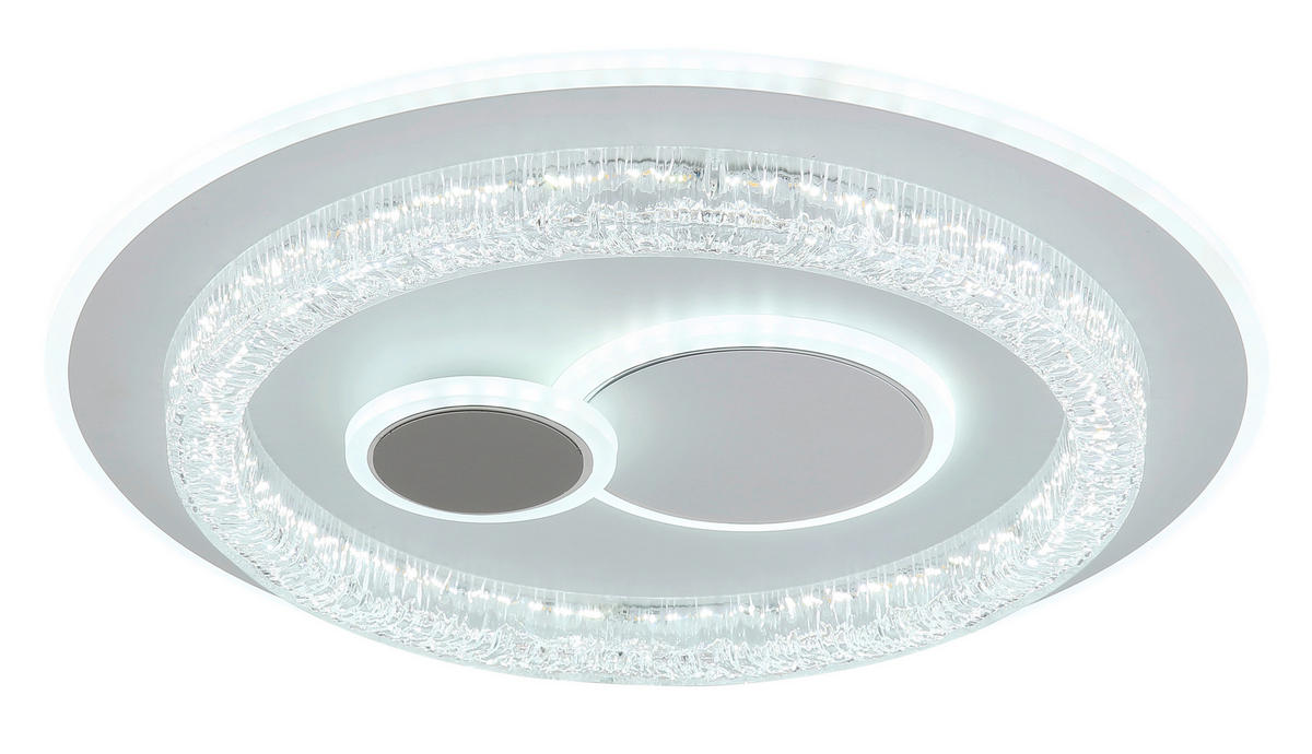 GLOBO LED-Deckenleuchte Opal weiß klar Acryl Metall H/D: ca. 6x49,5 cm 1 Brennstellen KRISWALL - klar/weiß (49,50/6,00cm) - GLOBO