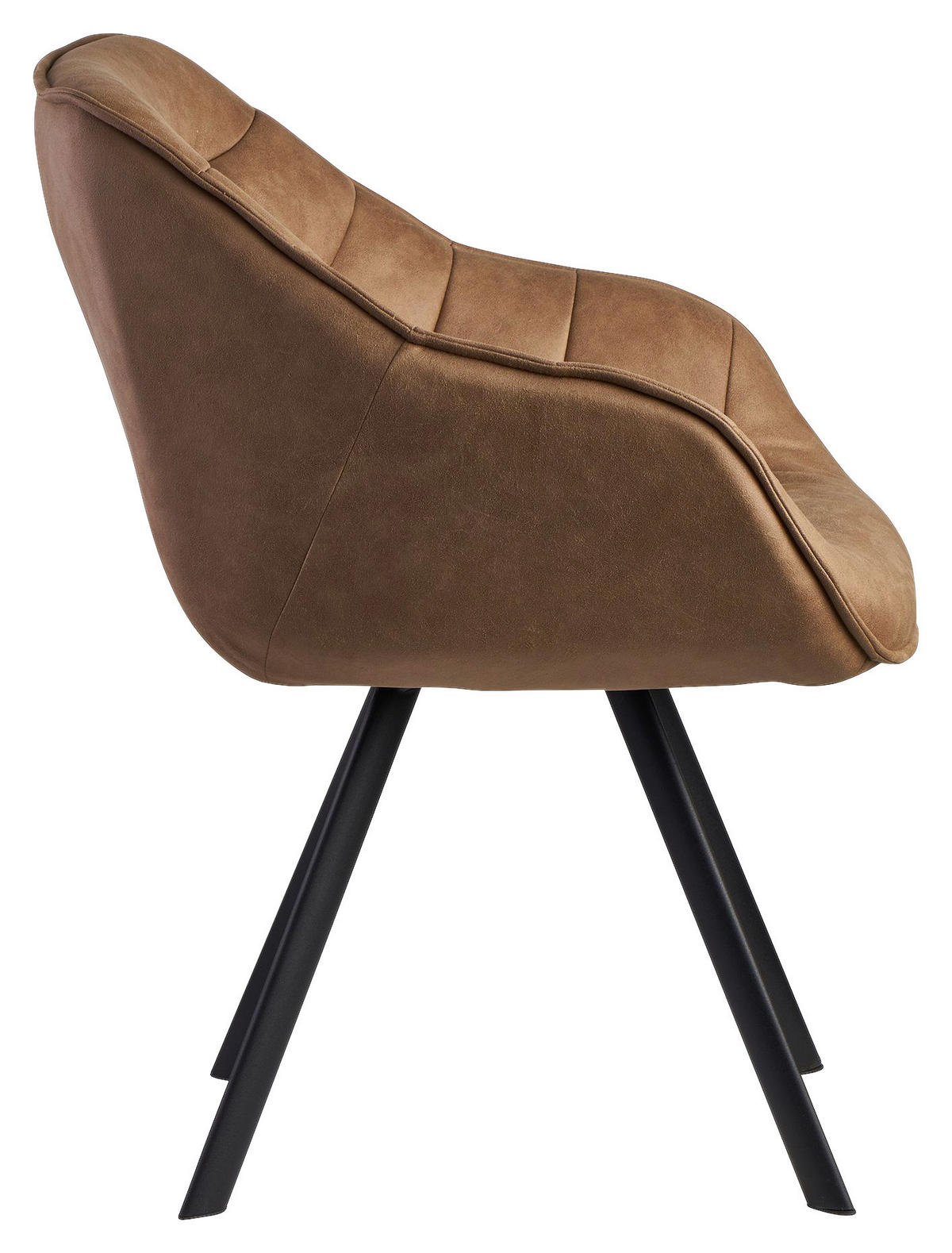 Stuhl braun schwarz Stoff Eisen B/H/T: ca. 60x85x64 cm Esszimmerstuhl - braun/schwarz (60,00/85,00/64,00cm) - Wohnling