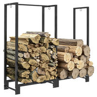 Outsunny Kaminholzregal schwarz B/H/L: ca. 32x115x123 cm Kaminholzregal - schwarz (123,00/32,00/115,00cm) - Outsunny