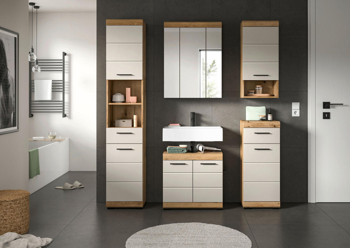 Badezimmer-Set Scout Evoke Oak Nachbildung Kaschmirgrau Nachbildung B/H/T: ca. 164x191x34 cm Scout - Kaschmirgrau (164,00/191,00/34,00cm) - xonox.home
