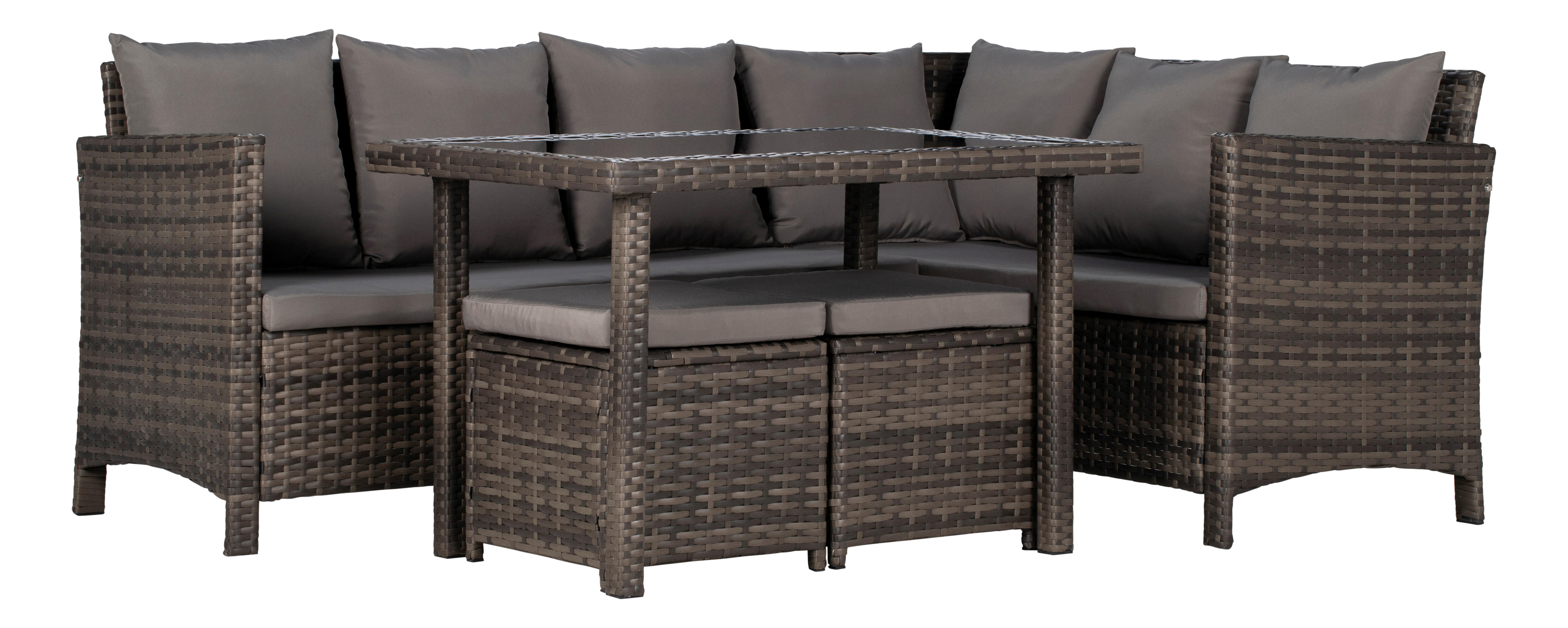Gartensitzgruppe Sunny anthrazit Polyrattan Sunny - anthrazit/grau